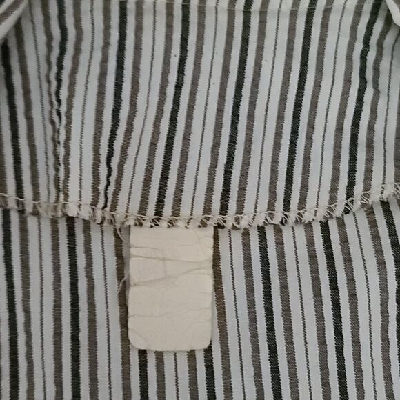 Vintage 70s Black Brown Striped Open Front Blazer - Picture 8 of 15